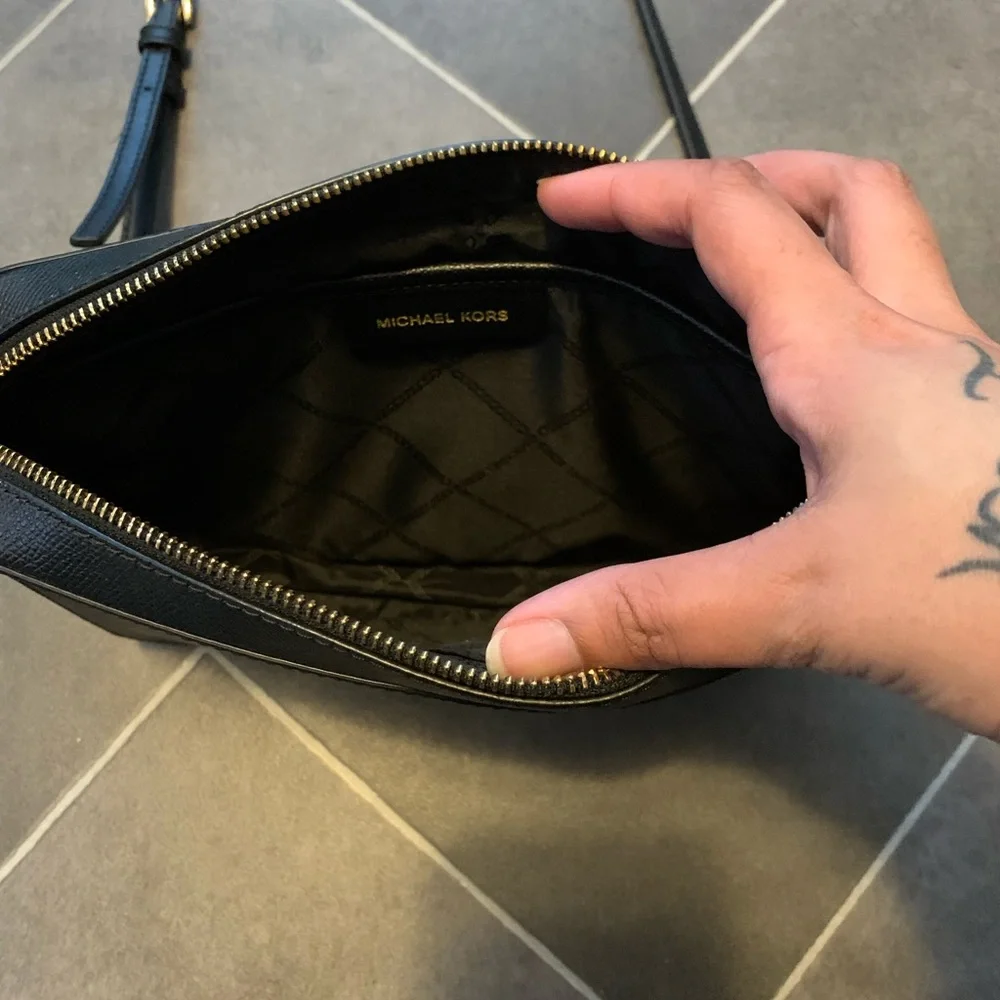 Michael Kors Black Crossbody Bag with Gold Chain
